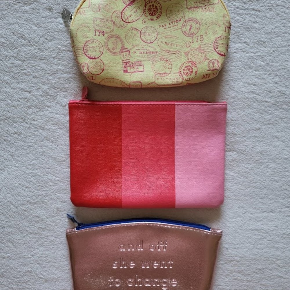 Lot of 3 IPSY cosmetic bags EUC